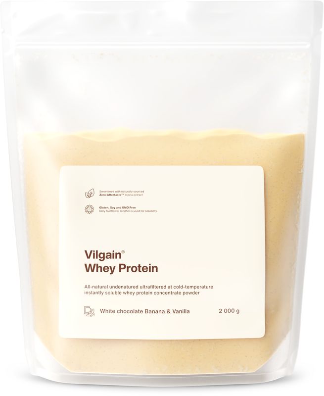 Vilgain Whey Protein bílá čokoláda, banán a vanilka 2000 g Obrázek