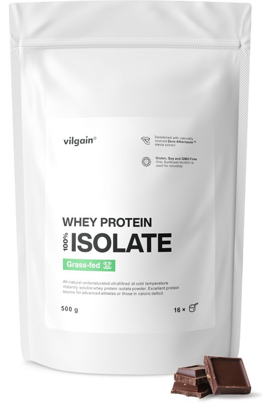 Vilgain Grass-Fed Whey Protein Isolate čokoláda 500 g Obrázek