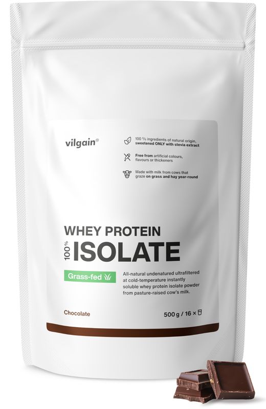 Vilgain Grass-Fed Whey Protein Isolate čokoláda 500 g Obrázek