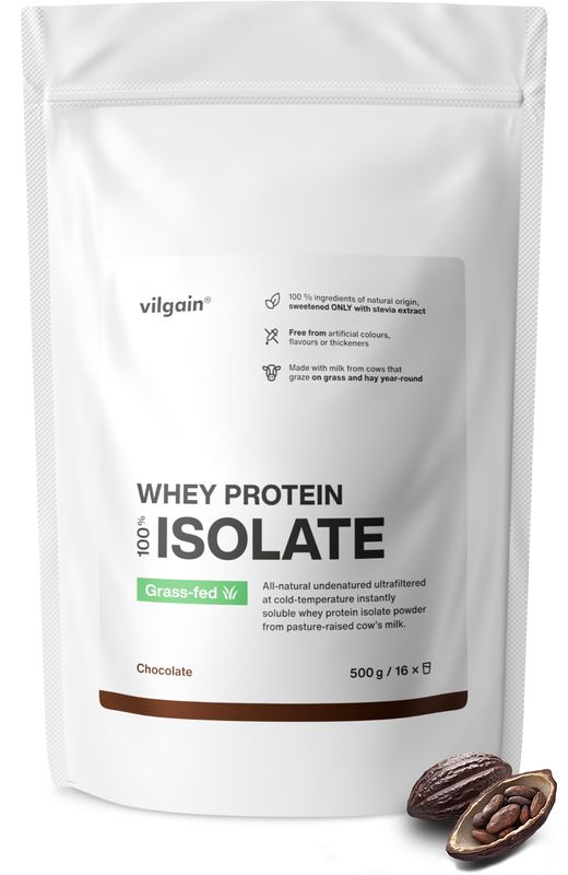 Vilgain Grass-Fed Whey Protein Isolate čokoláda 500 g Obrázek