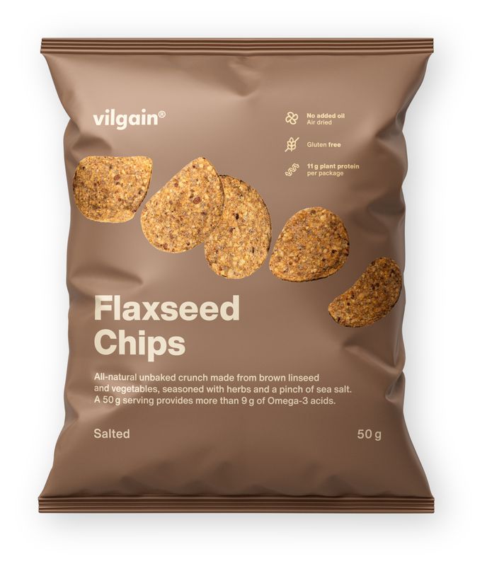Levně Vilgain Flaxseed Chips – solené 50 g