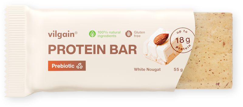 Vilgain Prebiotic Protein Bar White Nougat 55 g Obrázek