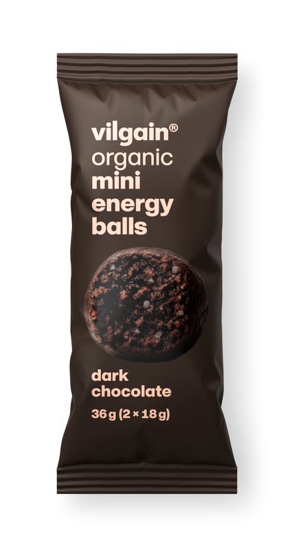 Vilgain Mini Energy Balls BIO – hořká čokoláda 36 g (2 x 18 g)