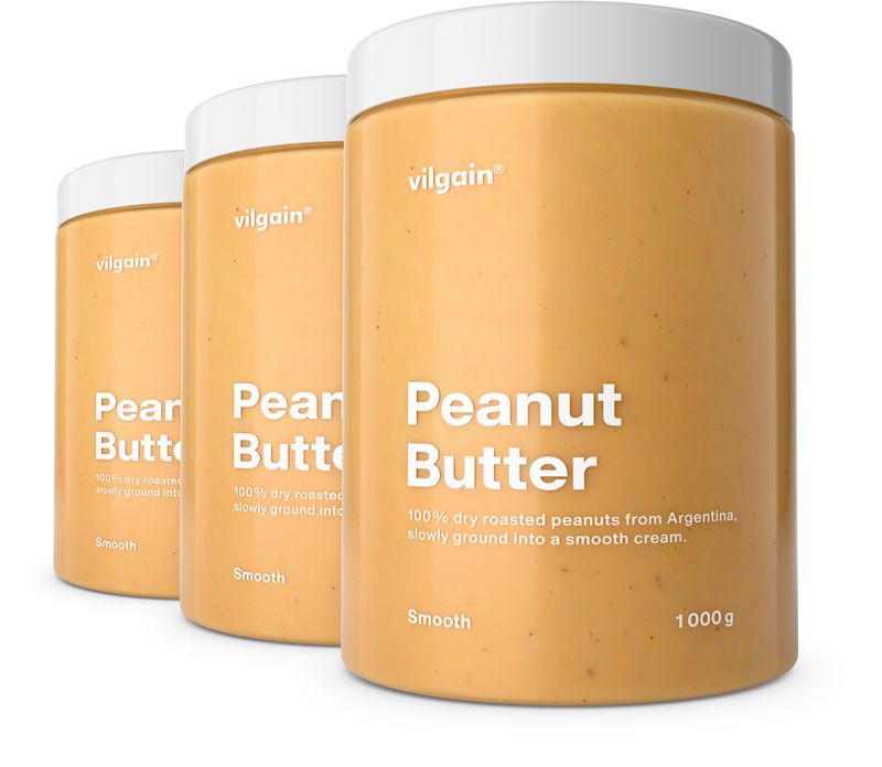 Vilgain Arašídové máslo – 3× jemné arašídy 1 000 g