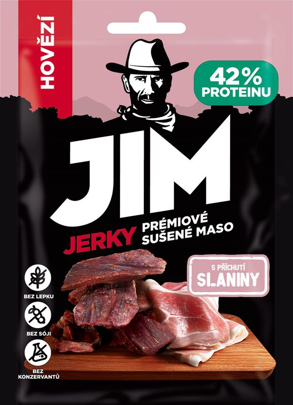 JIM JERKY Jerky hovädzie – slanina 23 g