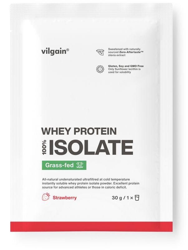 Vilgain Grass-Fed Whey Protein Isolate jahoda 30 g Obrázek