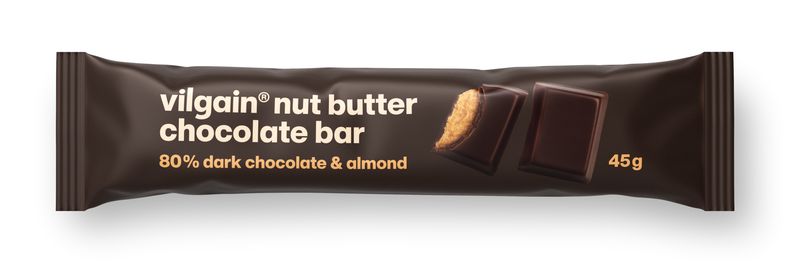 Vilgain Nut Butter Chocolate Bar – 80% hořká čokoláda s mandlovým krémem 45 g