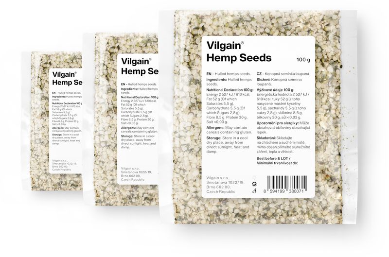 Vilgain Konopná semínka – 3× 100 g