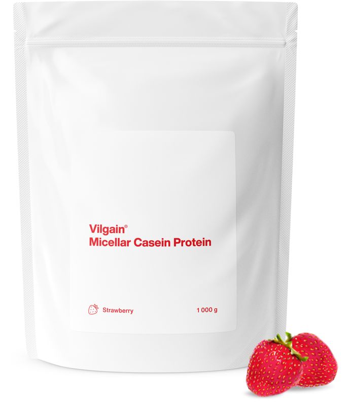 Vilgain Micellar Casein Protein jahoda 1000 g Obrázek