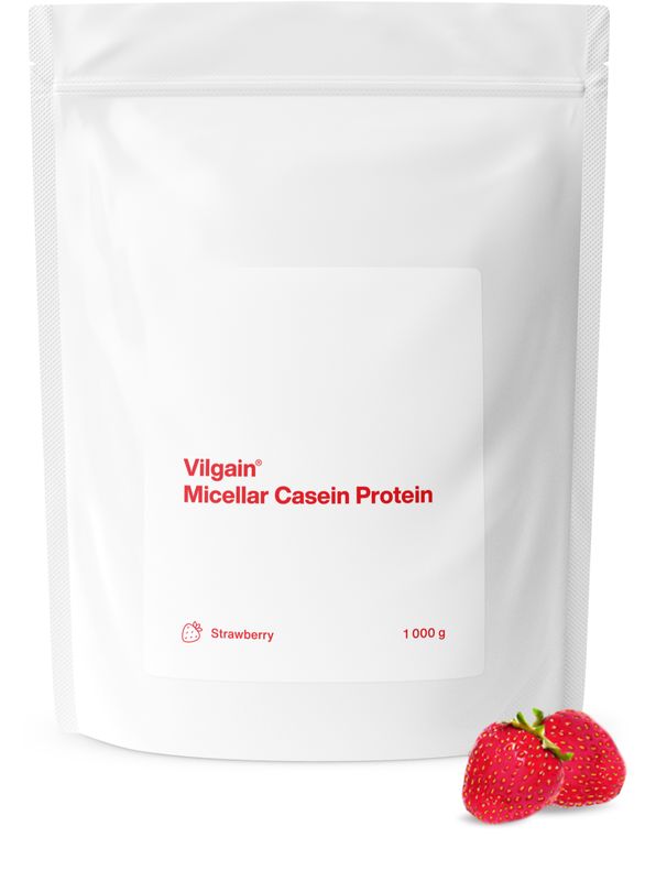 Vilgain Micellar Casein Protein jahoda 1000 g Obrázek