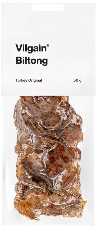 Vilgain Sušené krůtí maso biltong original 50 g Obrázek