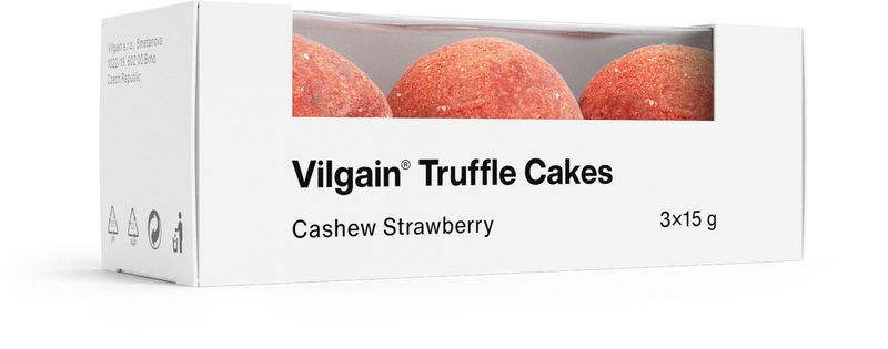 Vilgain Truffle Cakes BIO kešu a jahoda 45 g (3 x 15 g) Obrázek