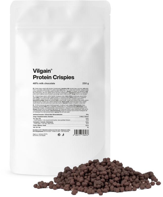 Vilgain Protein Crispies mléčná čokoláda 250 g