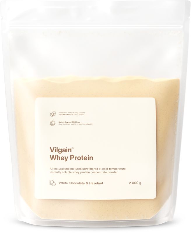 Vilgain Whey Protein Bílá čokoláda a lískový oříšek 2000 g Obrázek