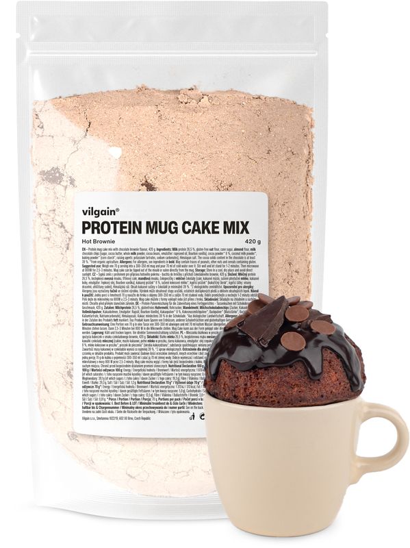 Levně Vilgain Protein Mug Cake Mix – čokoládové brownie 420 g