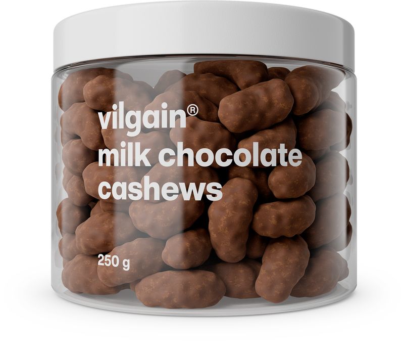 Levně Vilgain Kešu v čokoládě – 3× mléčná čokoláda 250 g