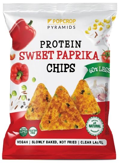 Levně POPCROP Proteinové chipsy – sladká paprika 60 g