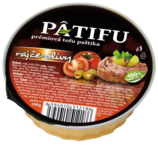Levně Patifu prémiová tofu paštika – rajče/olivy 100 g