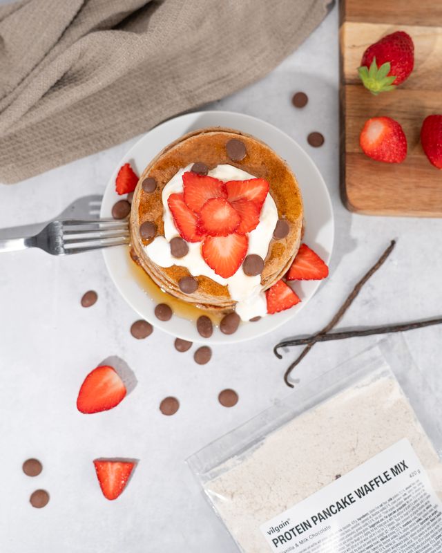 Vilgain Protein Pancake & Waffle Mix vanilka a mliečna čokoláda 420 g Obrázek