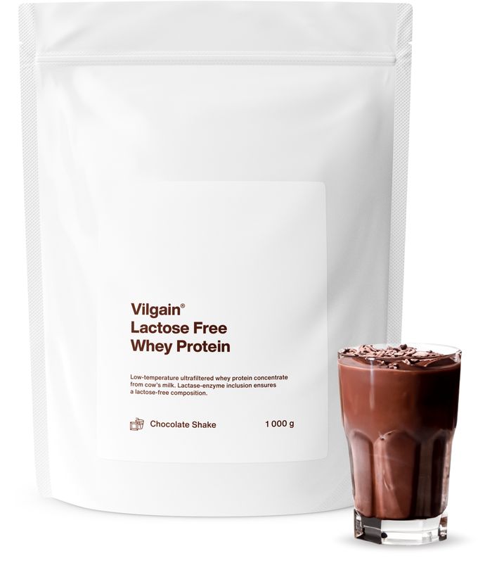 Vilgain Lactose Free Whey Protein Čokoládový šejk 1000 g Obrázek