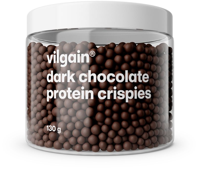 Levně Vilgain Protein Crispies – hořká čokoláda 130 g