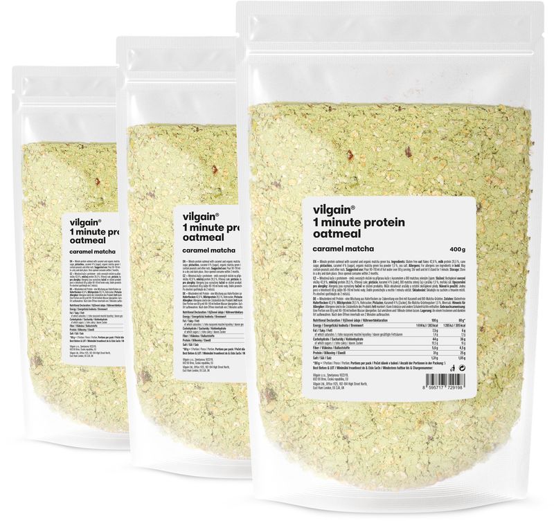 Levně Vilgain Minutová proteinová ovesná kaše – 3× karamel a matcha 400 g