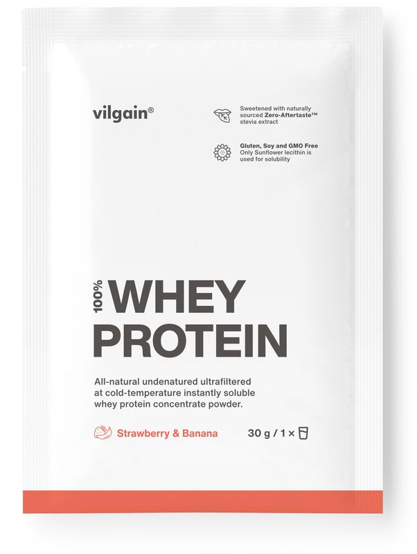 Vilgain Whey Protein jahoda a banán 30 g Obrázek