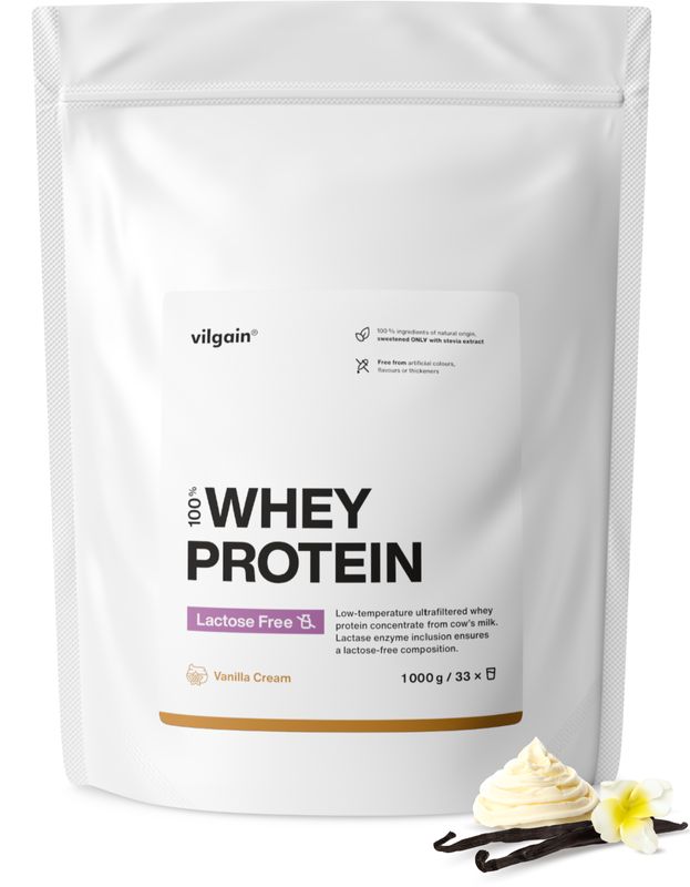 Vilgain Lactose Free Whey Protein Vanilkový krém 1000 g Obrázek