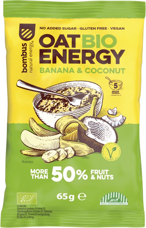 Bombus Oat Energy BIO – banán/kokos 65 g