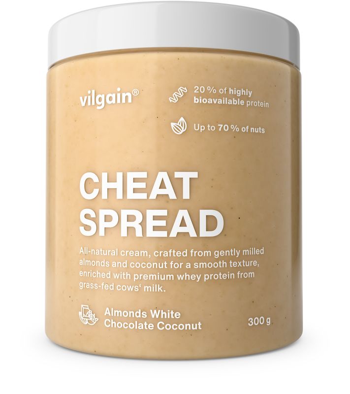 Vilgain Cheat Spread mandle s bílou čokoládou a kokosem 300 g Obrázek