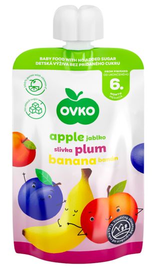 OVKO Príkrm – jablko/slivka/banán 120 g