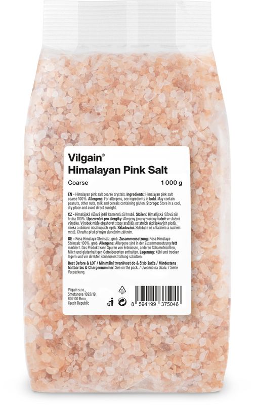Levně Vilgain Himalájská sůl růžová – hrubá 1 000 g