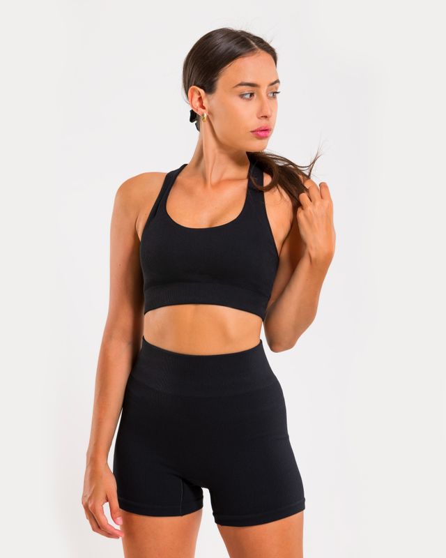 Vilgain Seamless Ribbed Racer Back Bra XS/S black Obrázek