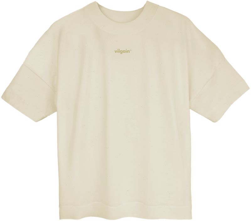 Vilgain Boxy Logotype Tee – S Natural Raw