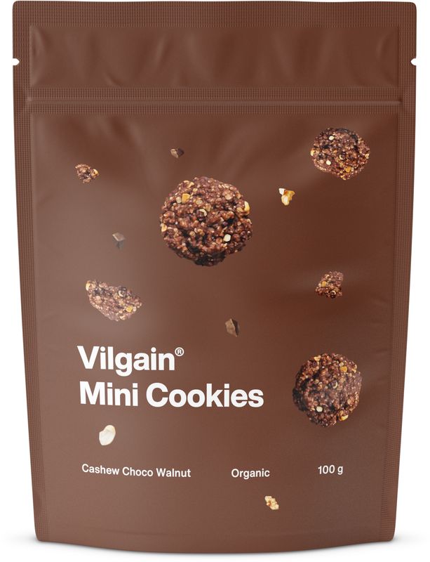 Vilgain Mini Cookies BIO kešu, čokoláda a vlašské ořechy 100 g Obrázek