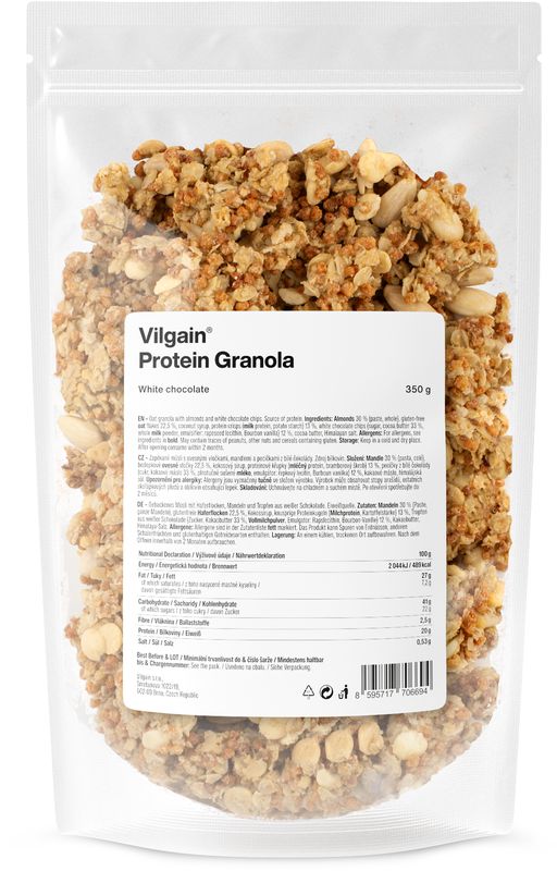 Vilgain Protein Granola bílá čokoláda 350 g Obrázek