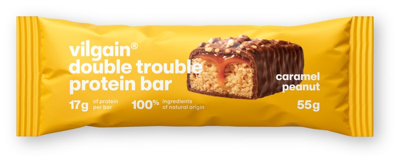 Vilgain Double Trouble Protein Bar Arašídy se slaným karamelem 55 g Obrázek