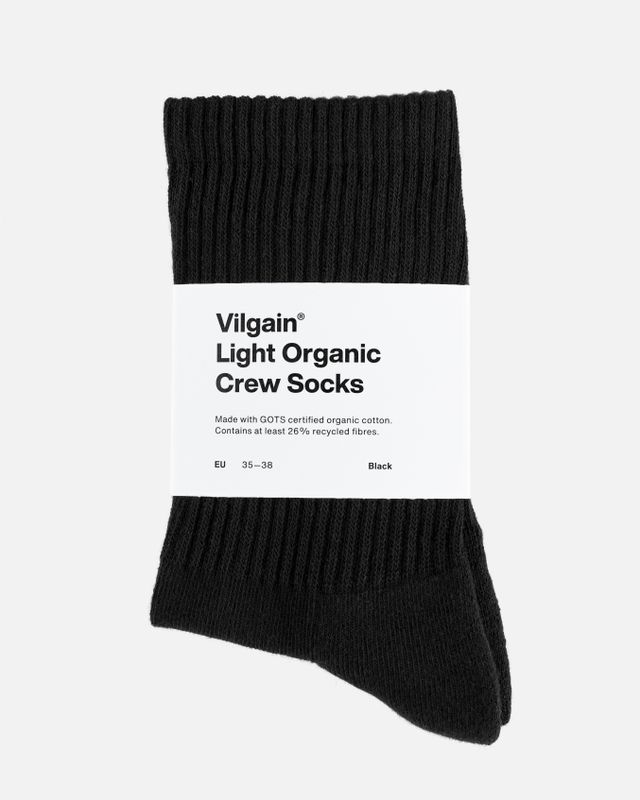 Vilgain Light Organic Crew Socks 39 - 42 3 páry black Obrázek