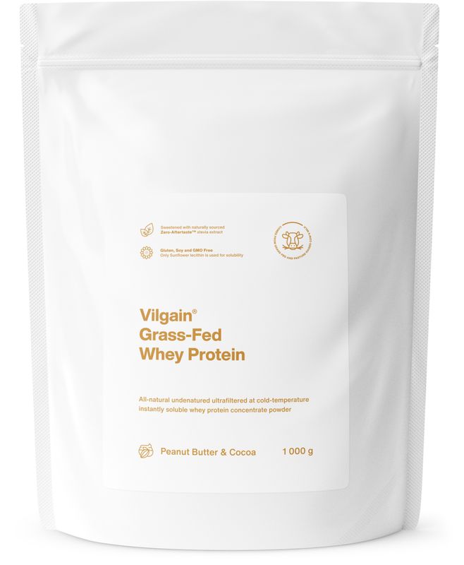 Vilgain Grass-Fed Whey Protein arašídový krém a kakao 1000 g Obrázek