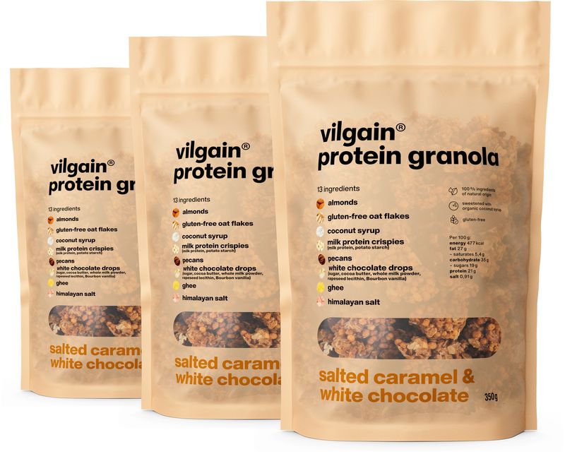 Levně Vilgain Protein Granola – 3× slaný karamel s bílou čokoládou 350 g
