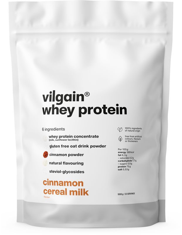 Levně Vilgain Whey Protein – Skořicové lupínky 1 000 g