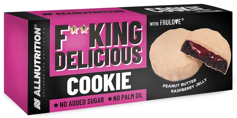 AllNutrition F**king Delicious Cookie – arašidové maslo/malinové želé 128 g