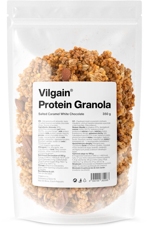 Vilgain Protein Granola slaný karamel s bílou čokoládou 350 g Obrázek