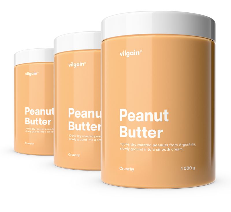 Vilgain Arašídové máslo – 3× křupavé arašídy 1 000 g