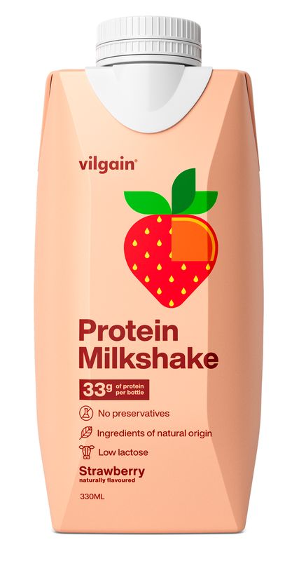 Vilgain Protein Milkshake – jahoda 330 ml