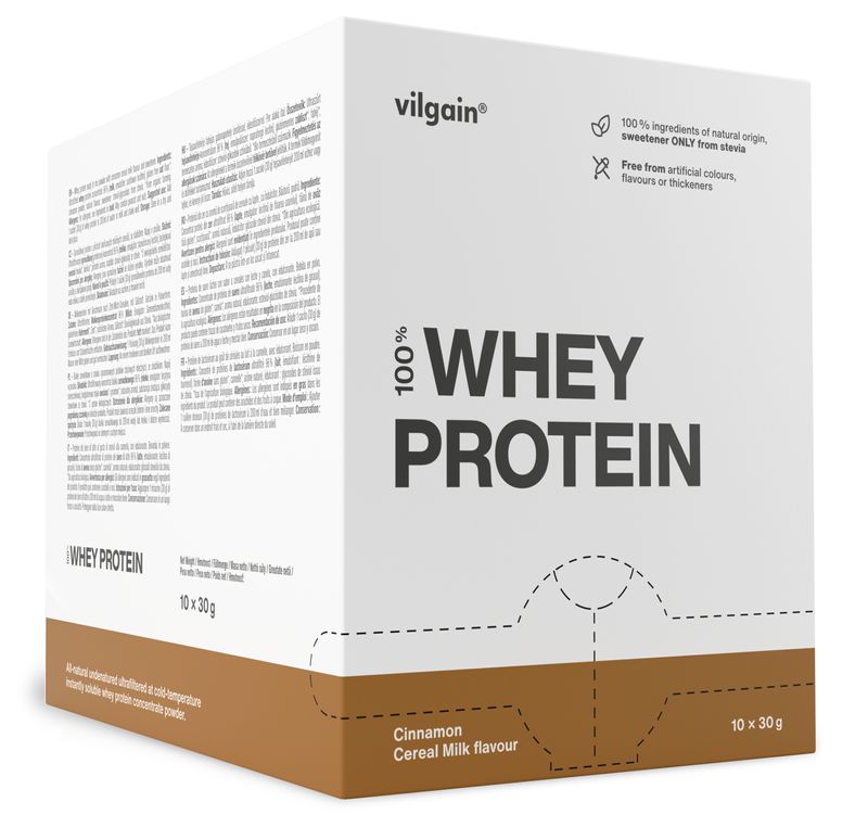 Vilgain Whey Protein – Skořicové lupínky 300 g (10 x 30g)