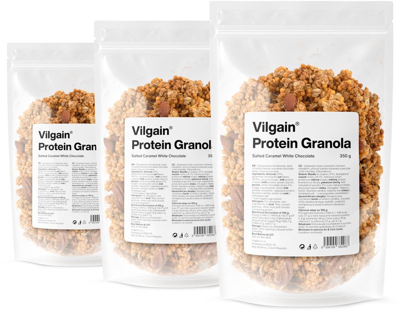 Vilgain Protein Granola –  3× slaný karamel s bílou čokoládou 350 g