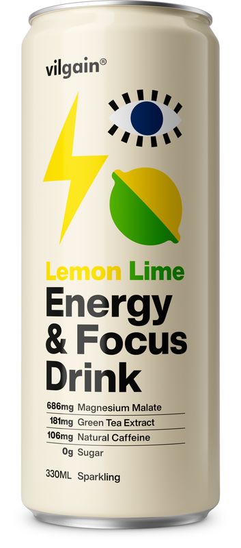 Levně Vilgain Energy & Focus Drink – citron a limetka 330 ml
