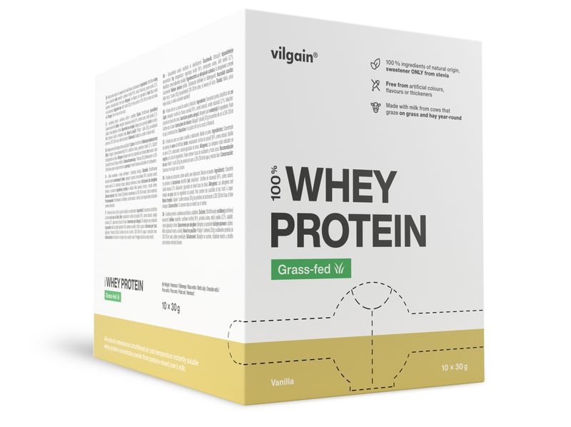 Vilgain Grass-Fed Whey Protein – vanilka 300 g (10 x 30g)