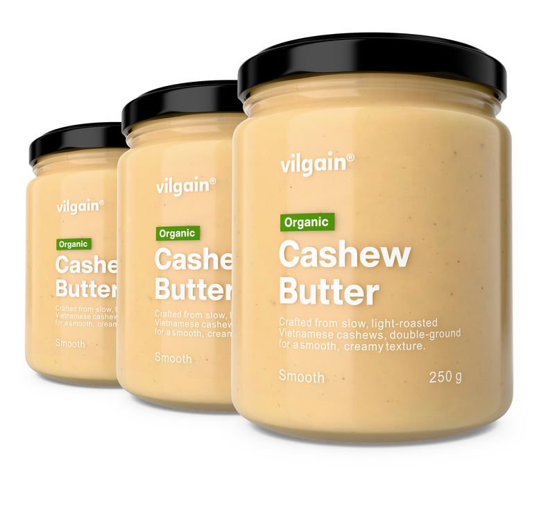 Vilgain Kešu máslo BIO –  3× jemné kešu oříšky 250 g Obrázek